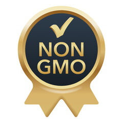 Non-GMO formula badge in golden style