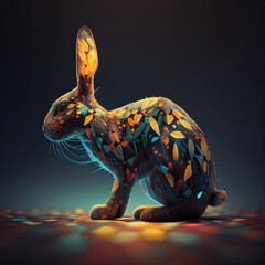 Colourful render of an abstract easer bunny (AI Generated)