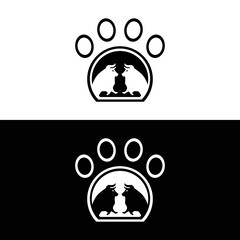 Pet bull animal vector logo design . icon logo . silhouette logo 