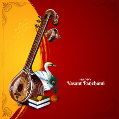 Happy Vasant Panchami festival artistic background