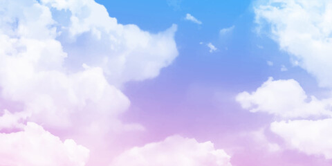 Pastel blue sky with clouds