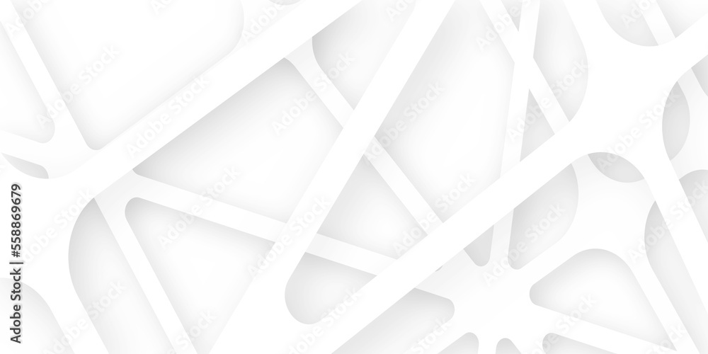 Wall mural abstract of white architectural structure pattern, concept of future design .creative and geometric 