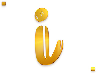Letter I Vintage Gold Color Royal Alphabetic Logo Transparant PNG