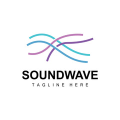 Fototapeta premium Sound Wave Logo, And Sound Tone Vector Icon Template Music Brand Product