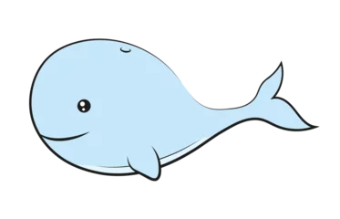 Door stickers Whale Niebieski wieloryb ilustracja