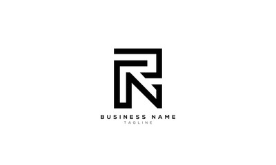 RN, NR, R, PR, RP, FR, RF, Abstract initial monogram letter alphabet logo design