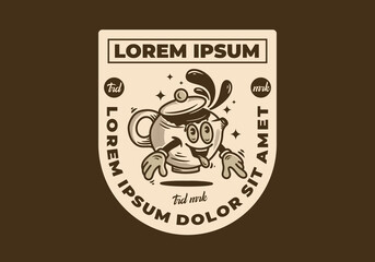 Mascot character illustration design of teapot