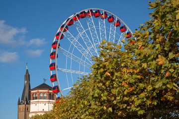 Fototapeta premium Wheel of vision, downtown Dusseldorf, Germany
