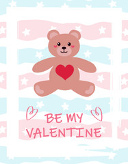 Cute romantic vector card on Valentine's Day