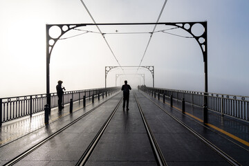 Porto, Portugal - December 07, 2022: views of the don luis iron bridge in the city of porto,...