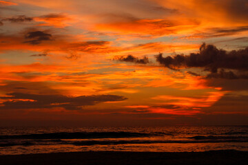 Sunset on Varkala beach, Kerala, India