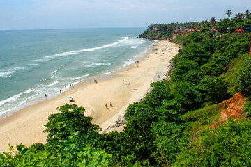Main beach in Varkala, Kerala. India