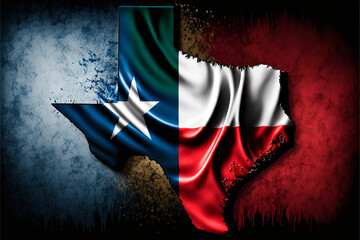 Texas map and flag illustration