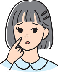 鼻の黒ずみに悩む女の子