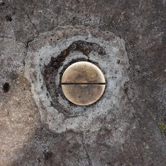 Geodetic benchmark. Geodetic point very permanently attached. It has specified coordinates and...