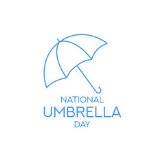 National umbrella day minimalist simple flat line style vector illustration square background