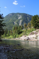 Naklejka na ściany i meble Soča Tal Slowenien, Road Trip, Camping, Wandern, Travelling