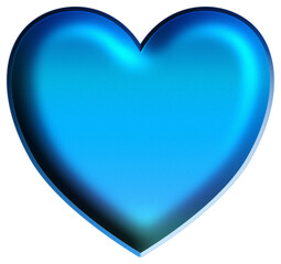 3d blue heart. Png file