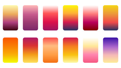Gradients sunset colorful swatches set collection vector