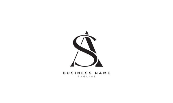 SA, AS, Abstract initial monogram letter alphabet logo design
