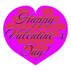 An abstract transparent Happy Valentine's Day design element.