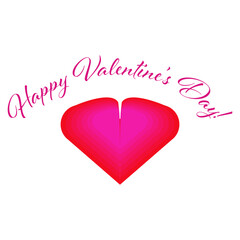 An abstract transparent Happy Valentine's Day design element.