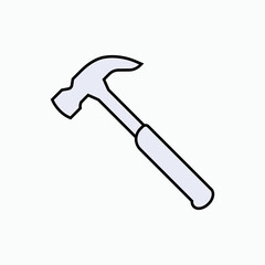 Hammer Icon. Carpentry Tool. Construction Equipment Symbol - Vector.     