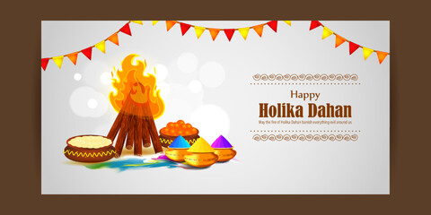 Vector illustration for Indian festival Holika Dahan wishes