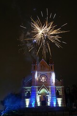 fireworks over the city