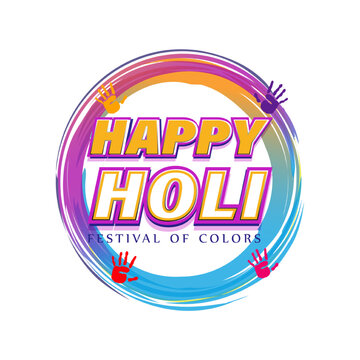 Vector illustration of Happy Holi festival greeting Festival of Colors