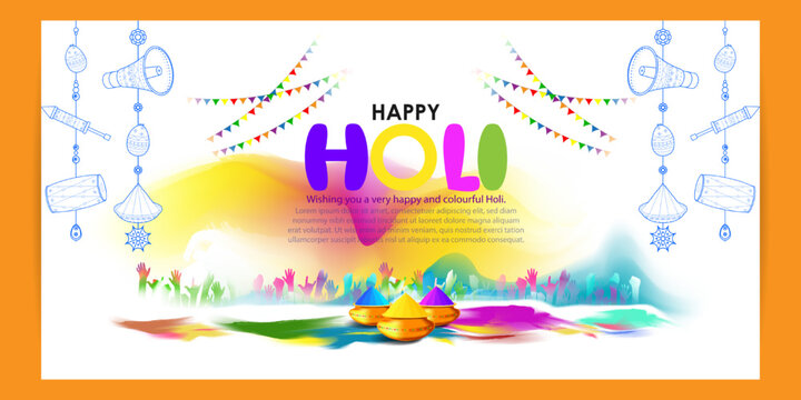 Vector illustration of Happy Holi festival greeting Festival of Colors