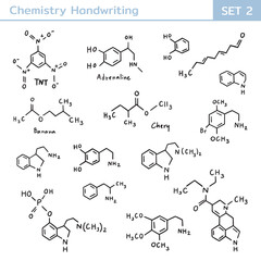 Chemistry and chemical bond handwriting