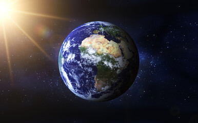 Fototapeta na wymiar 3d render Earth Planet Close-up