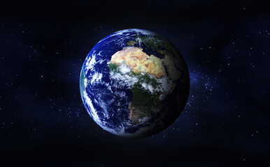 3d render Earth Planet Close-up
