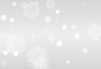 Fototapeta na wymiar Silver Snowflake Vector Grey Background. Xmas