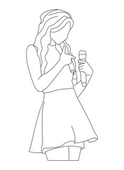 beautiful kpop idol image with elegant pose, editable vector illustration eps.10