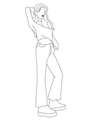 beautiful kpop idol image with elegant pose, editable vector illustration eps.10