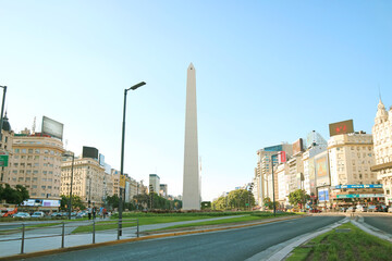 The Obelisk of Buenos Aires or Obelisco de Buenos Aires, a National Historic Monument and Icon of...