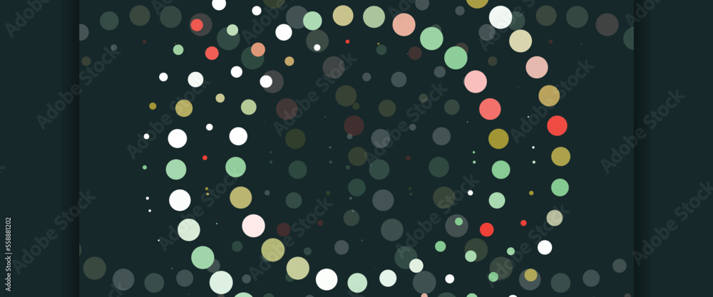 Poster abstract colorful geometric background design with spotted concentric circles pattern - includes cop