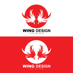 Wings Logo, Phoenix Logo, Bird Wing Vector, Template Illustration, Wing Brand Design