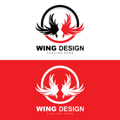 Wings Logo, Phoenix Logo, Bird Wing Vector, Template Illustration, Wing Brand Design