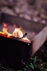 open fire burning 