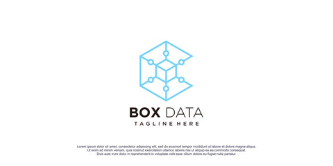 Box data logo with creative concept design icon vector illustration