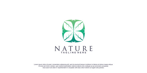 Nature logo with creative concept design icon vector illustration