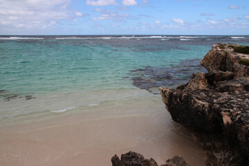 indian ocean at little salmon bay at rottnest island in australia