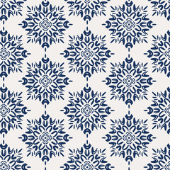 Vector Seamless Repeat Moroccan Turkish Tile Wall Floor Pattern Mandala Floral Flower Hand Drawn