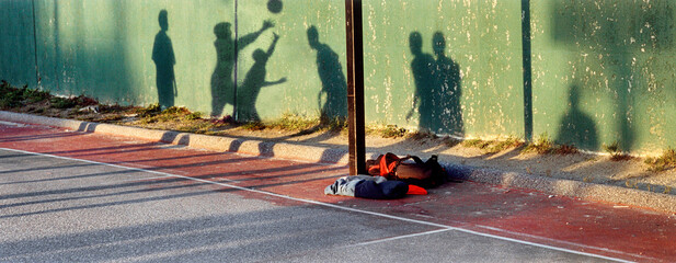 Somali boys play basketball