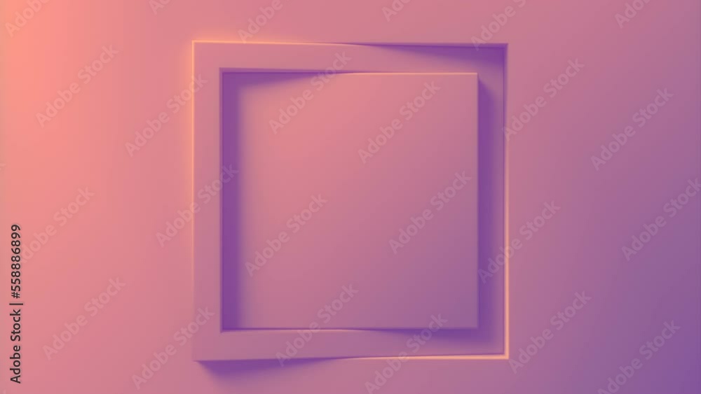Fototapete Rectangular loop animation with a fancy gradient background. 3d rendering