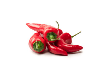 Red hot chili pepper isolated on a white background.