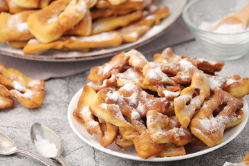 Angel wings, traditional sweet crisp pastry